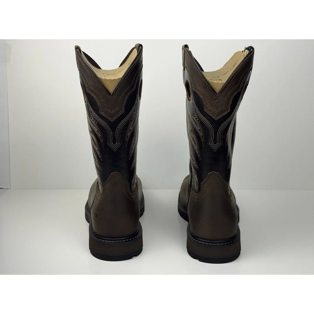 Ariat Groundwork Steel Toe Mens Sz 11 D Bitter Brown Wide Square‎ Toe 10034717